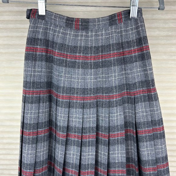 Vintage Pendleton Academia Preppy Plaid Wool Pleated Skirt Country Quiet Luxury - Picture 8 of 14